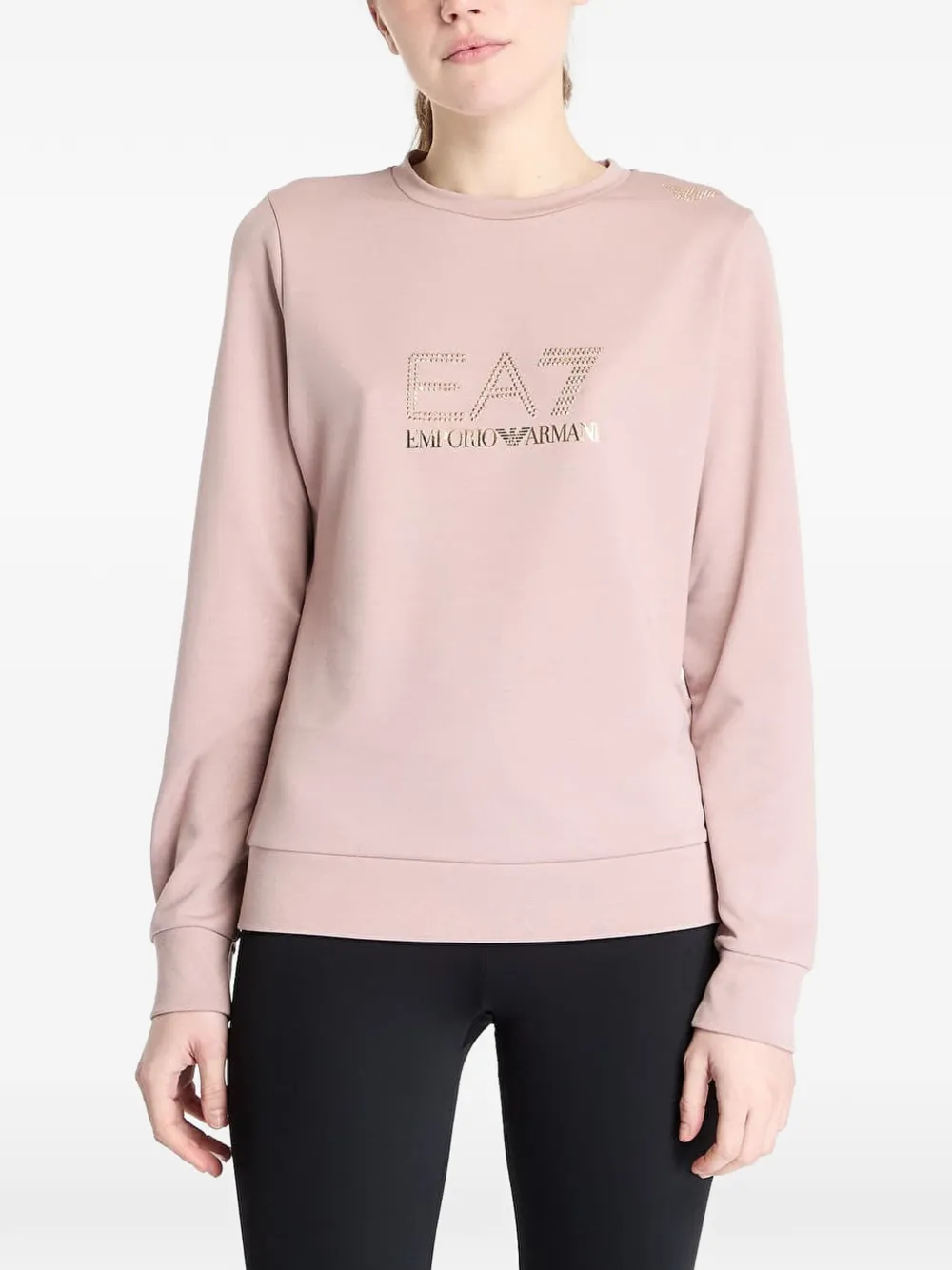 Ea7 Logo-print Sweatshirt In Pink