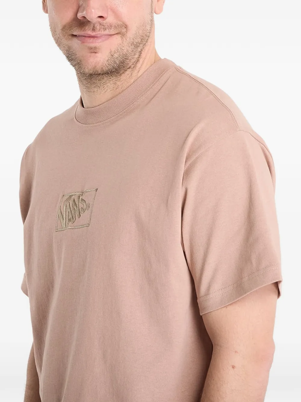Vans T-shirt met geborduurd logo Beige