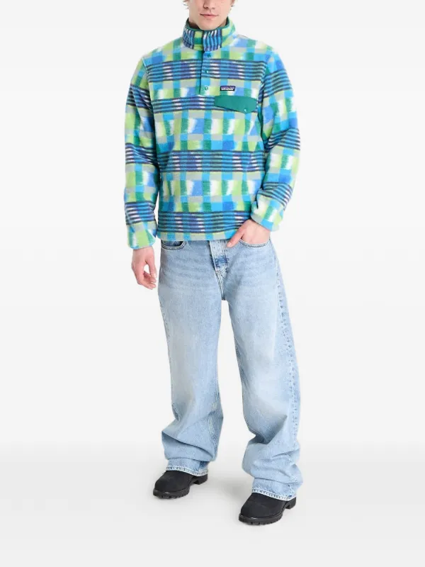Patagonia check-pattern Fleece Pullover | Blue | FARFETCH ZA