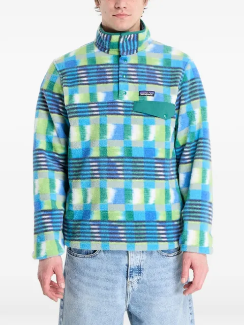 Patagonia check-pattern fleece pullover