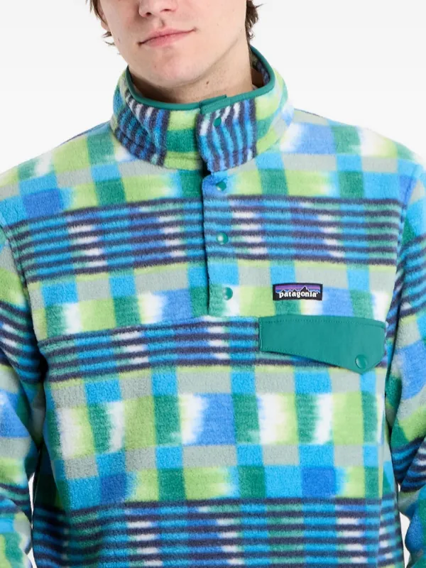 Patagonia check-pattern Fleece Pullover | Blue | FARFETCH ZA