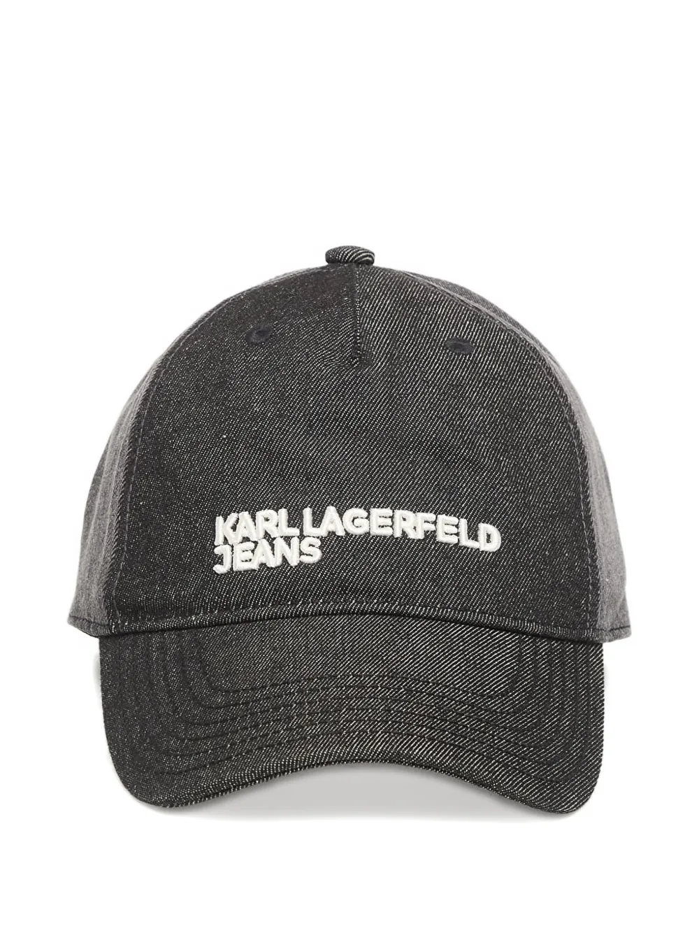 Karl Lagerfeld Jeans logo-embroidered denim cap - Grigio