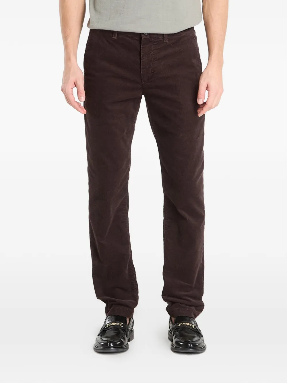 Tommy Hilfiger Pantaloni Denton dritti a coste - Marrone