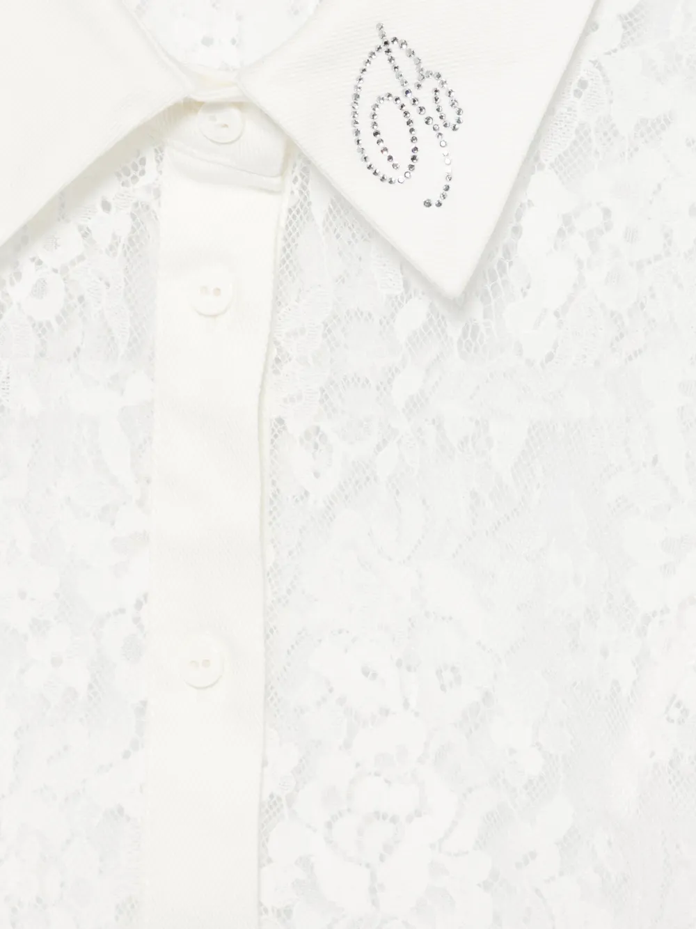 Miss Blumarine Kanten shirt Wit