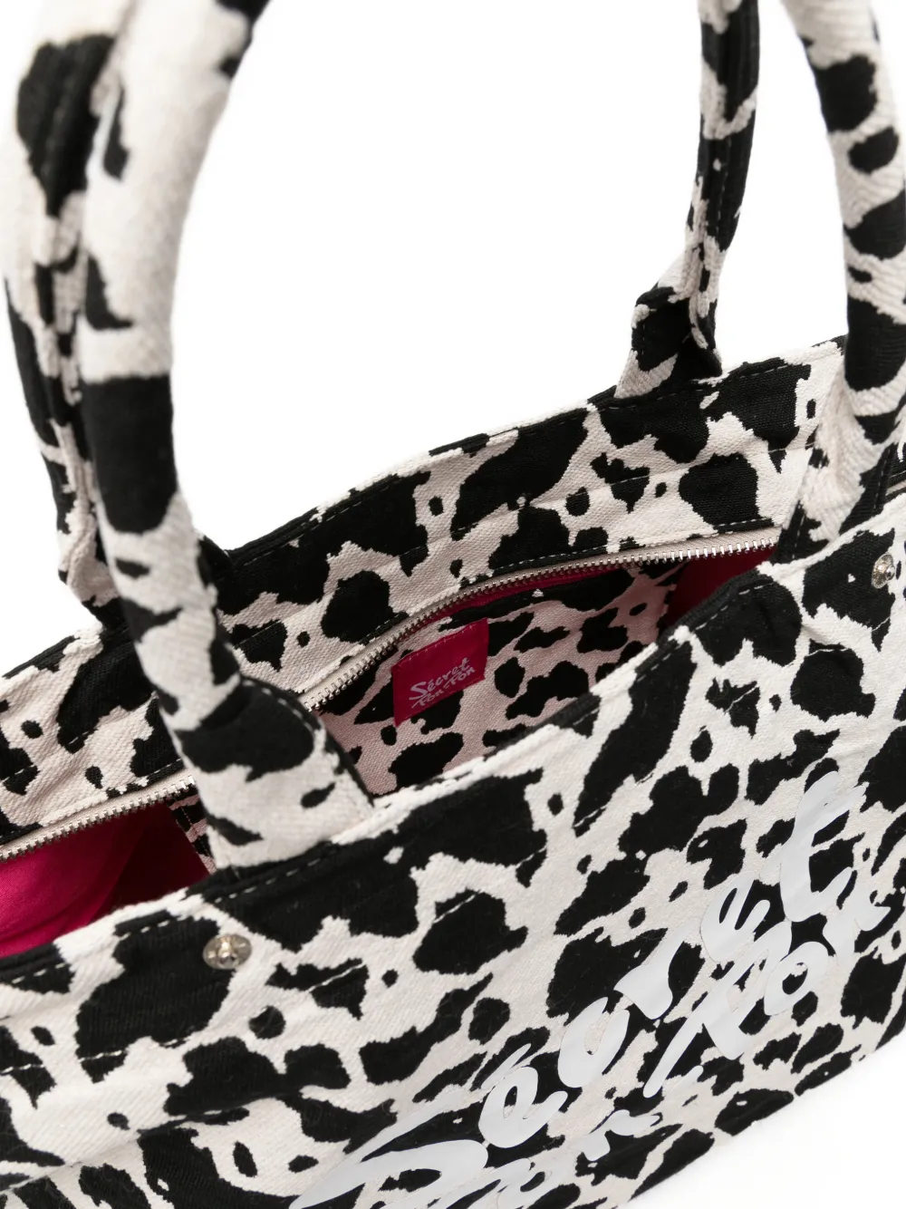 Secret Pon City mesh shopper met print Beige