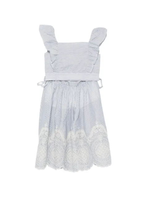 LALALU broderie-anglaise blouse and trousers set 