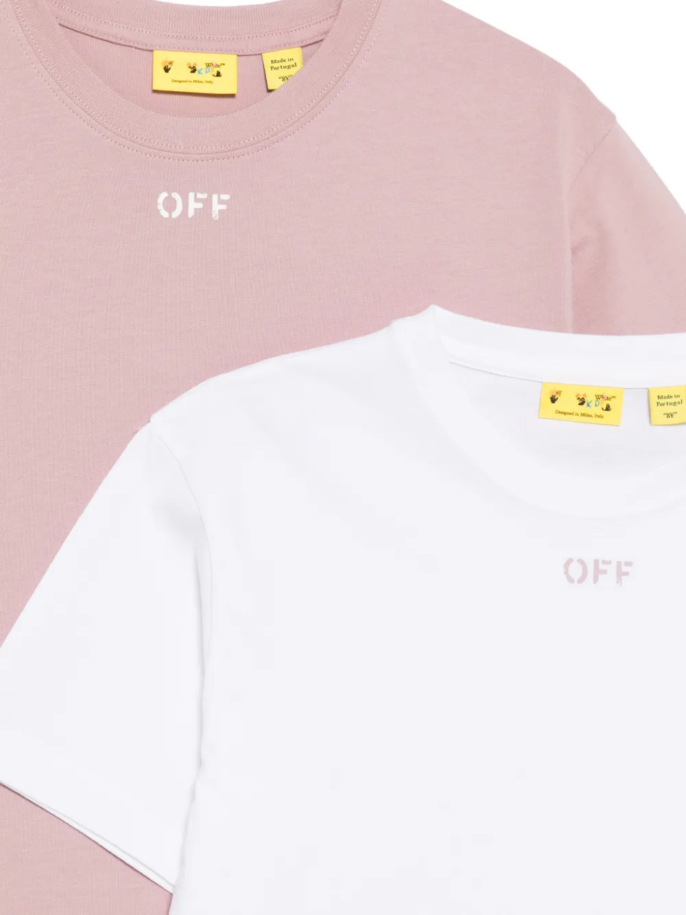 Off-White Kids Twee T-shirts met Arrows-print en logoprint Roze