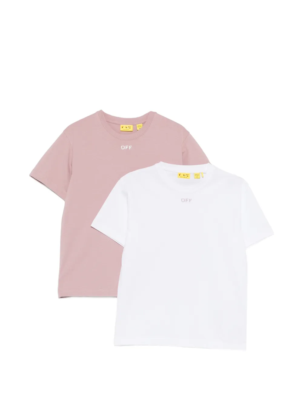 Off-White Kids Arrows-print logo-print T-shirt (set of two) - Rosa