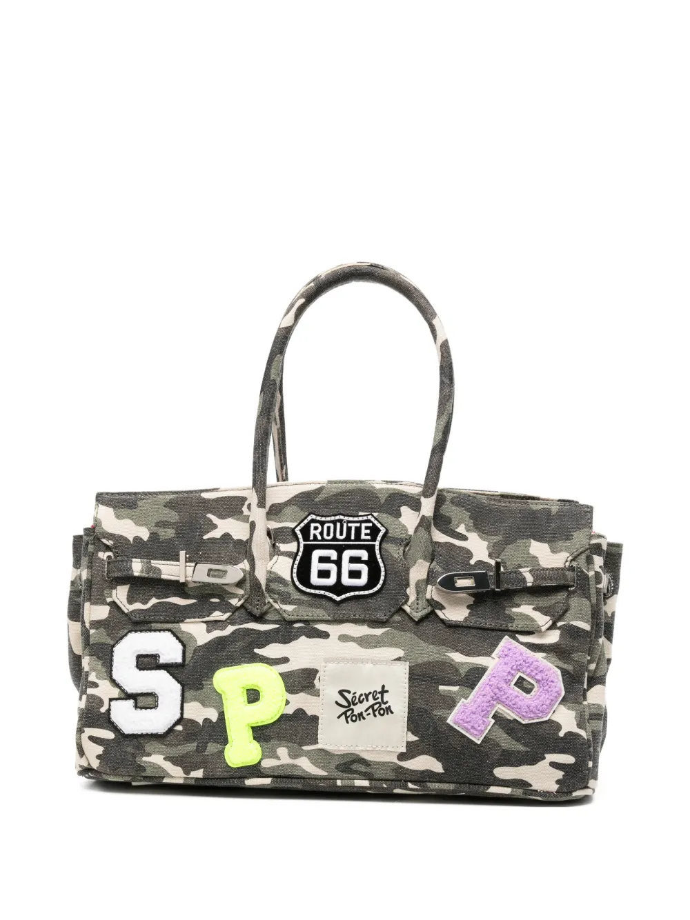 Secret Pon Pon Borsa a spalla Grace con stampa camouflage - Verde