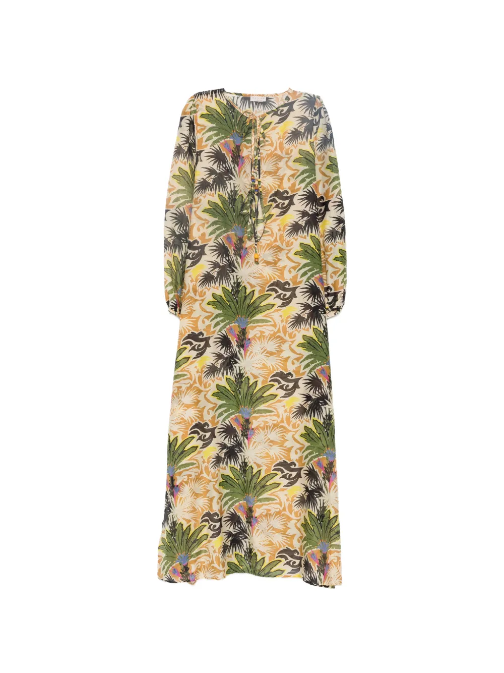 Anjuna Charlotte palm-print dress - Verde