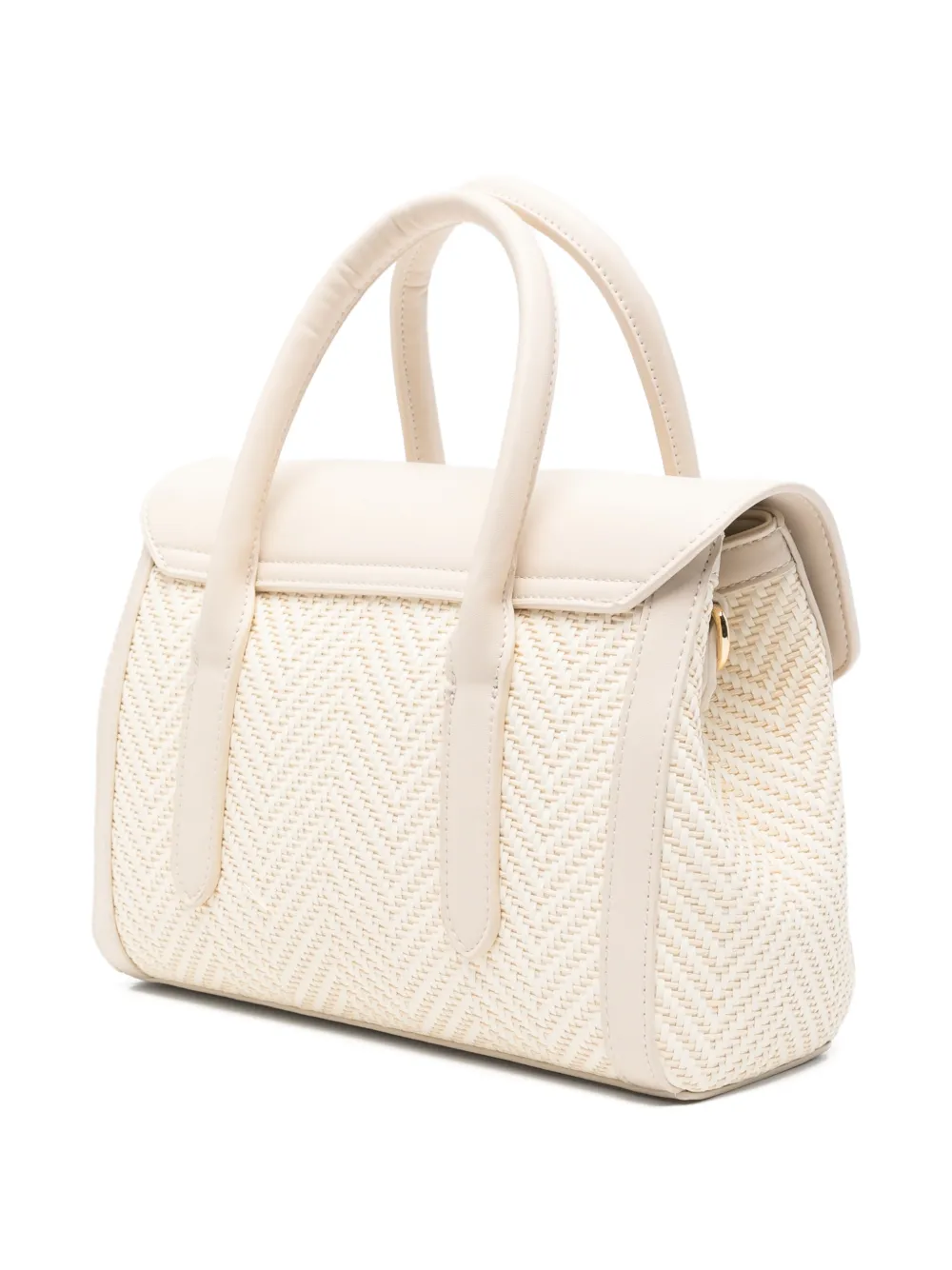Secret Pon Yalis kleine geweven shopper met logoplakkaat Beige