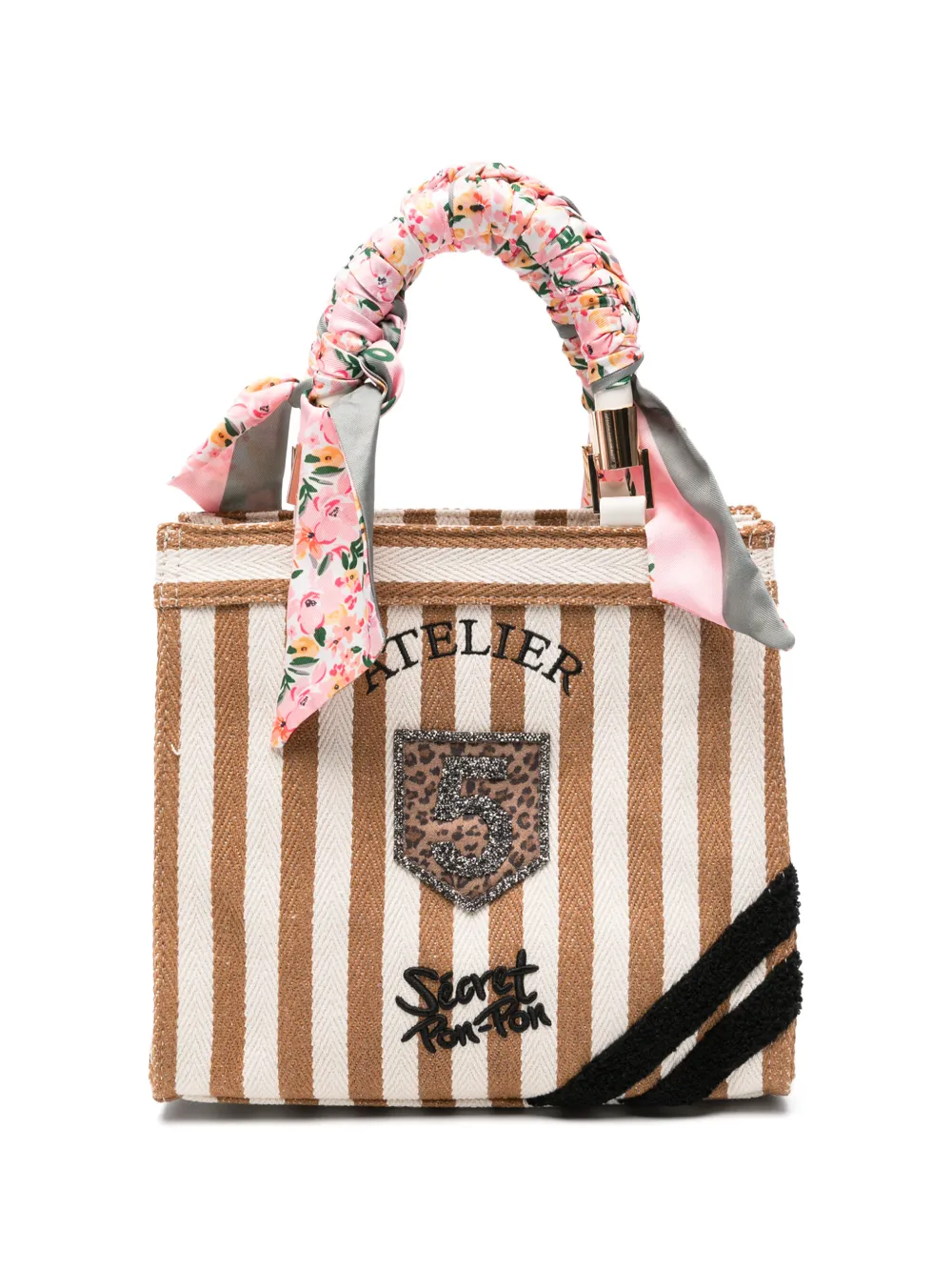 Secret Pon Pon small Saint Tropez striped tote bag