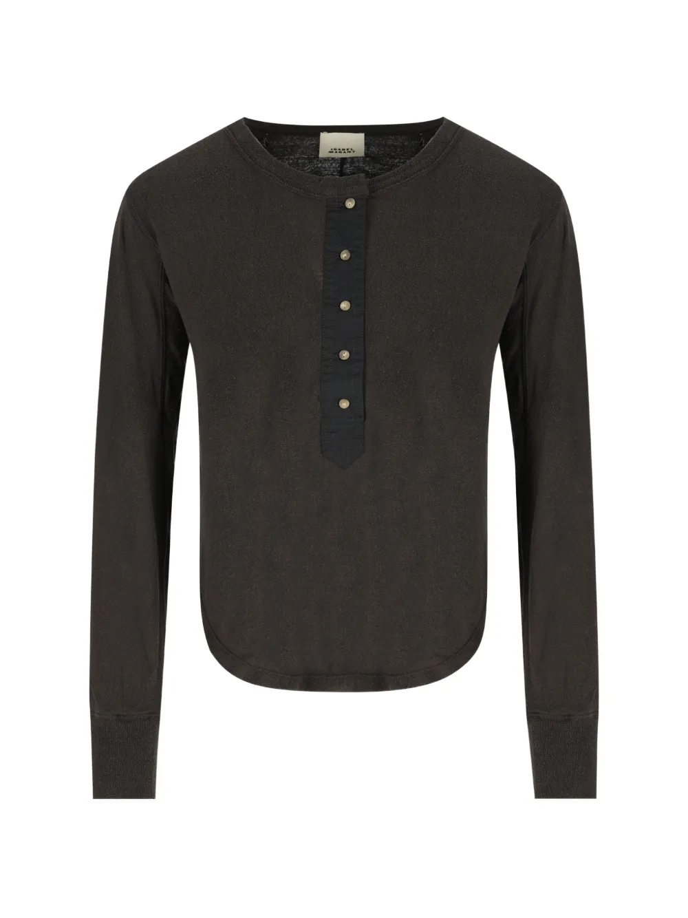 ISABEL MARANT button-fastening silk top - Braun