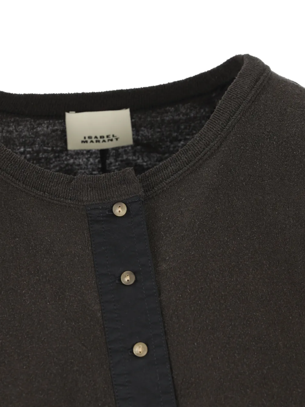 ISABEL MARANT Zijden top met knoopsluiting Bruin