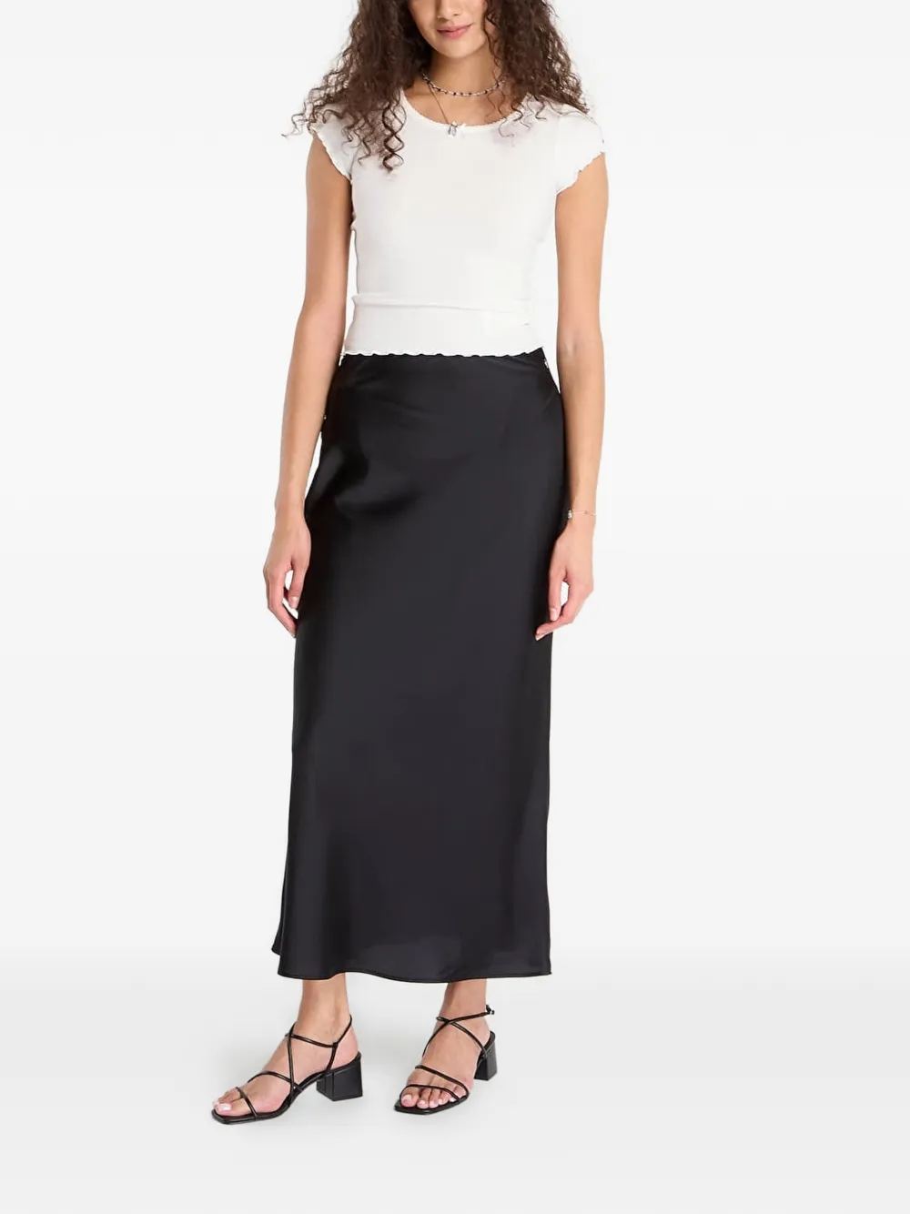 GUESS USA Sibilla maxi-rok met satijnen afwerking Zwart