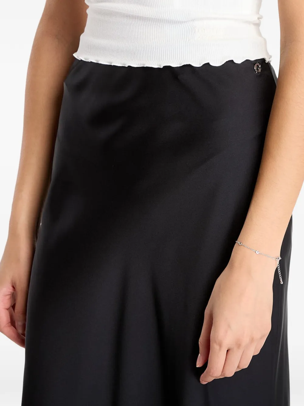 GUESS USA Sibilla maxi-rok met satijnen afwerking Zwart