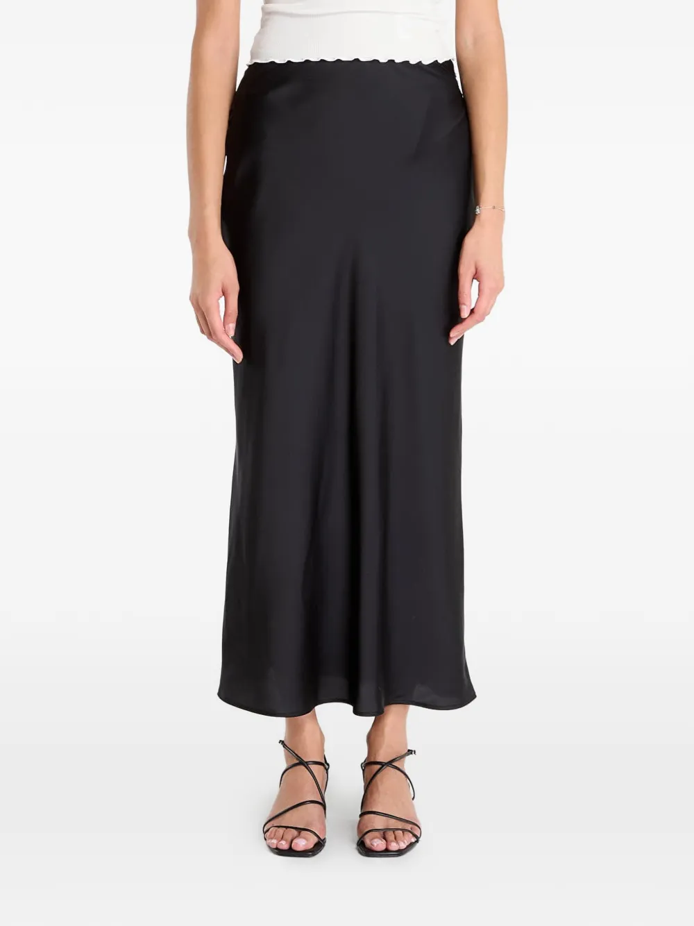 GUESS USA Sibilla satin-finish maxi skirt - Nero