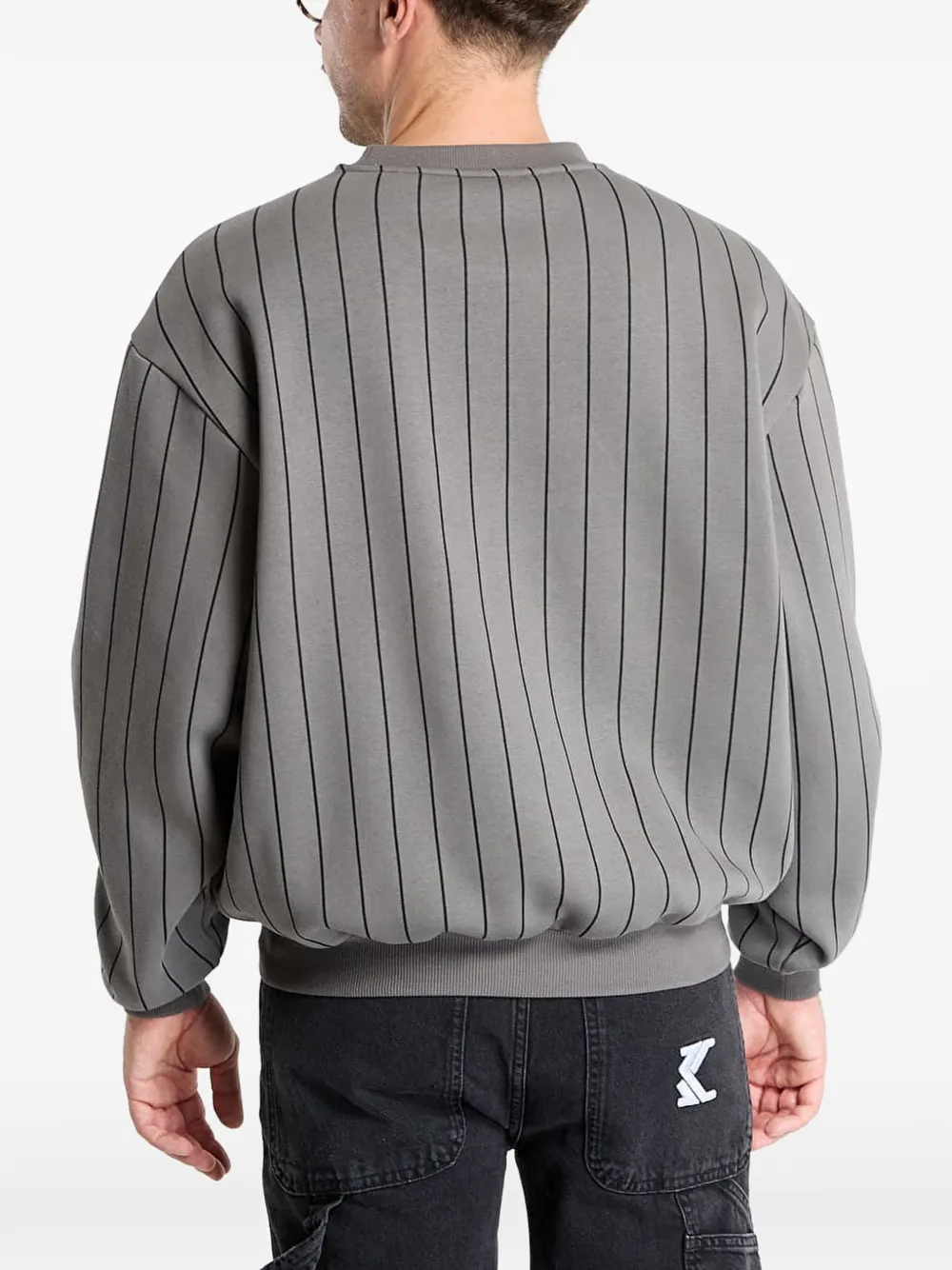 karl kani Autograph sweater met geborduurd logo Grijs