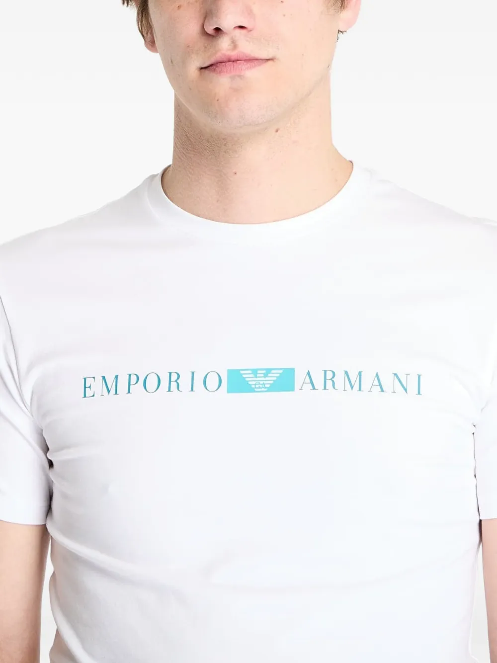 Ea7 Emporio Armani T-shirt met logoprint Wit