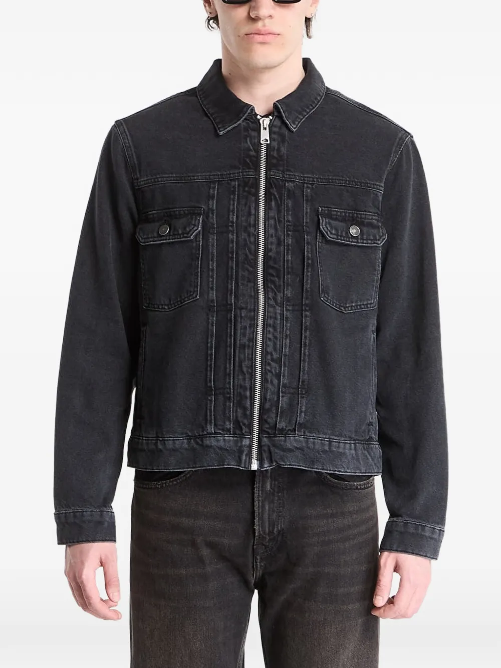 Allsaints Faded-wash Denim Jacket In Multi