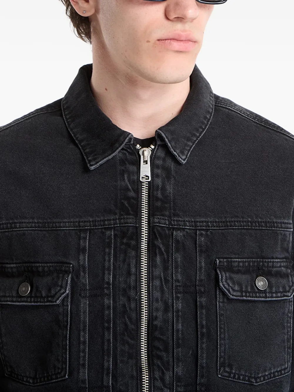 AllSaints Denim jack met wassing Grijs