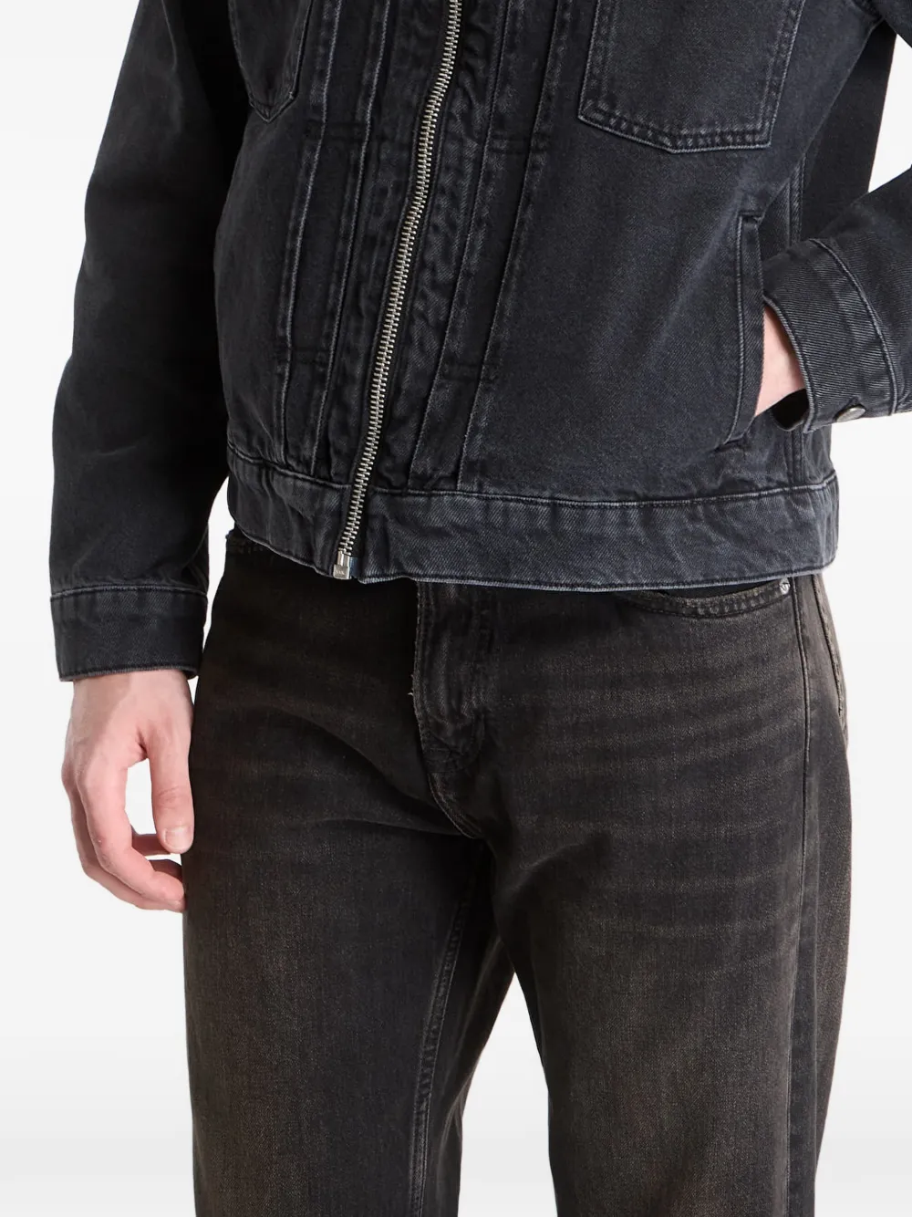 AllSaints Denim jack met wassing Grijs