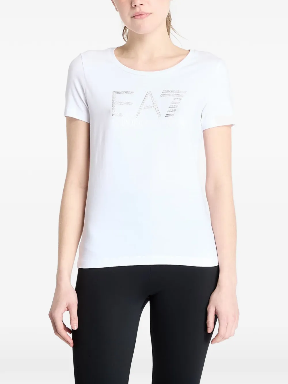 Ea7 Logo-embellished T-shirt In White
