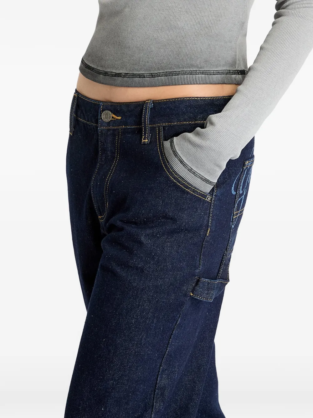 GUESS USA Jeans met geborduurd logo Blauw