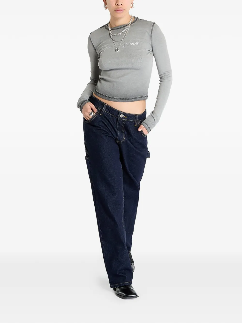 GUESS USA Jeans met geborduurd logo Blauw