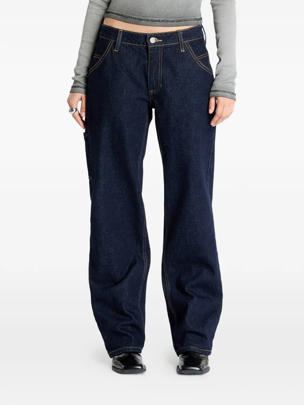 GUESS USA logo-embroidered jeans - Blau