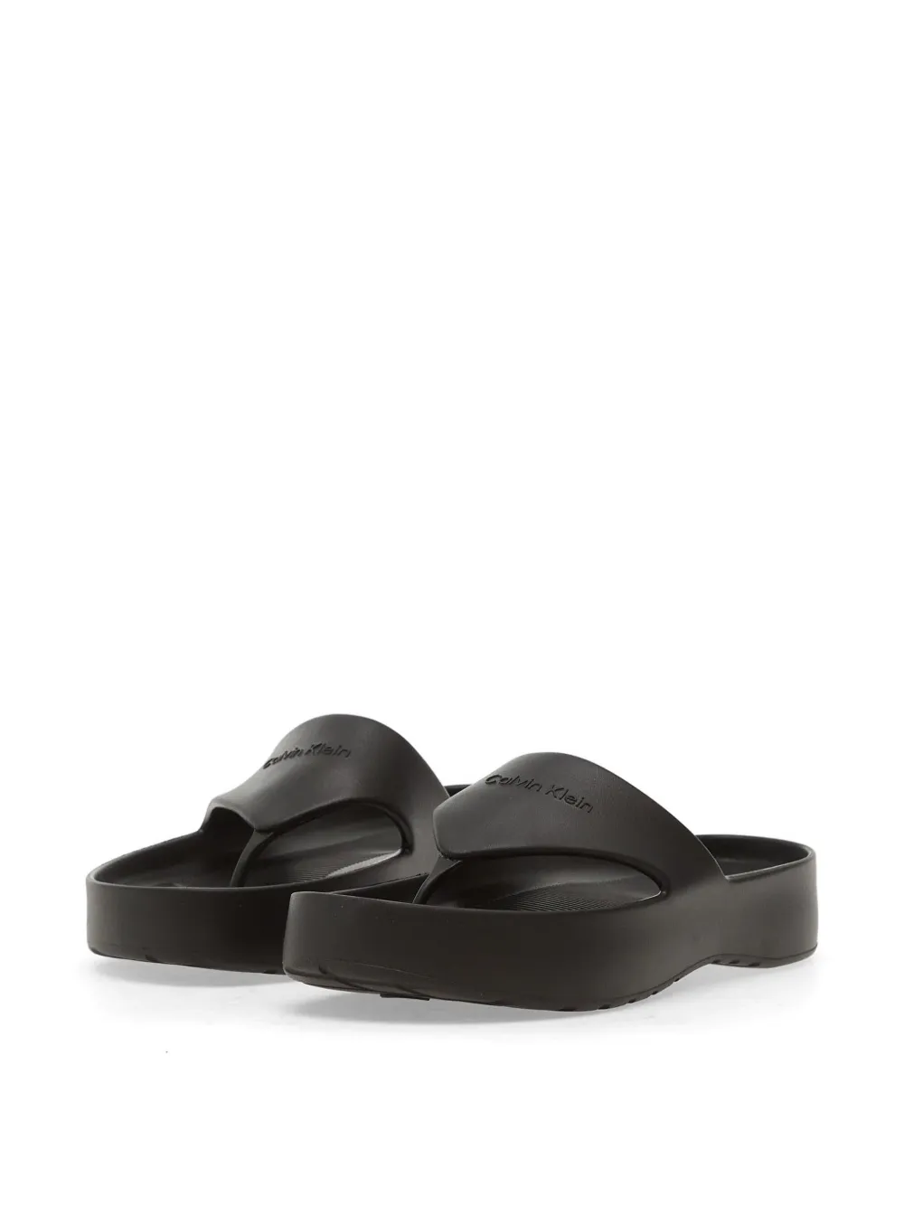 Calvin Klein Dorita teenslippers met plateauzool Zwart