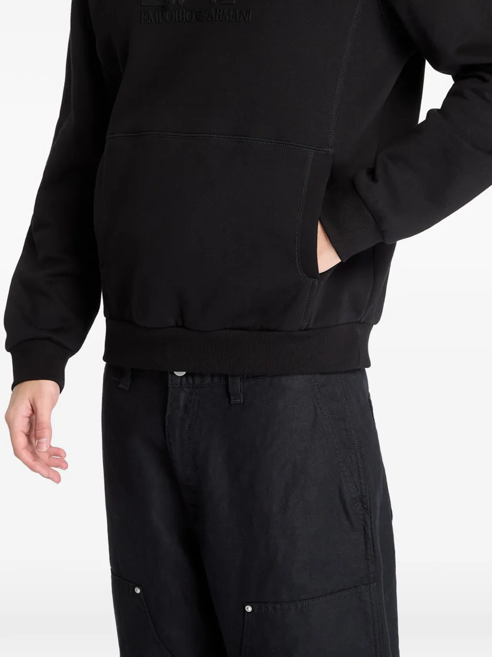 Ea7 Emporio Armani Hoodie met logoprint Zwart