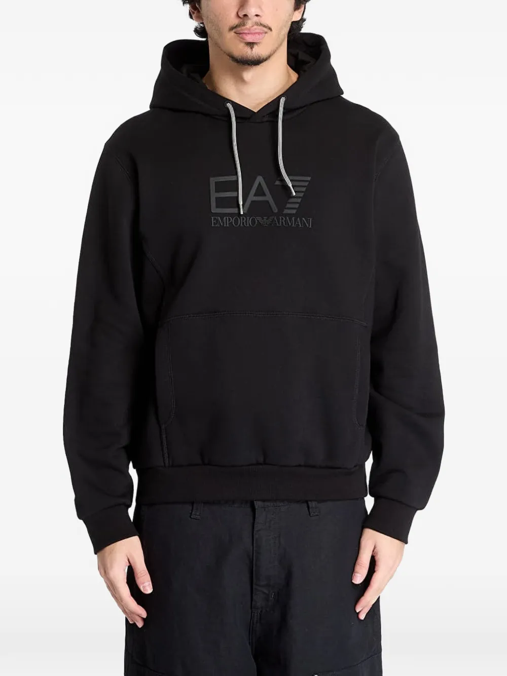 Ea7 Emporio Armani logo-print hoodie - Nero