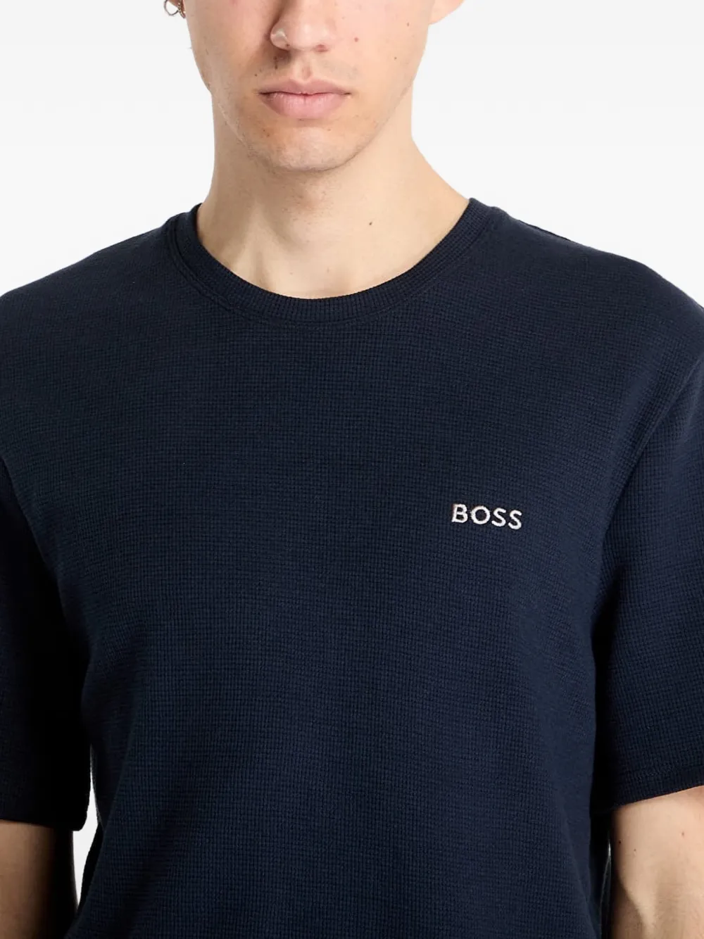 HUGO Pyjamatop met wafellogo Blauw