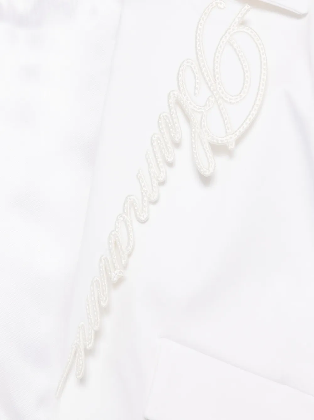 Miss Blumarine Cropped blazer met geborduurd logo Wit