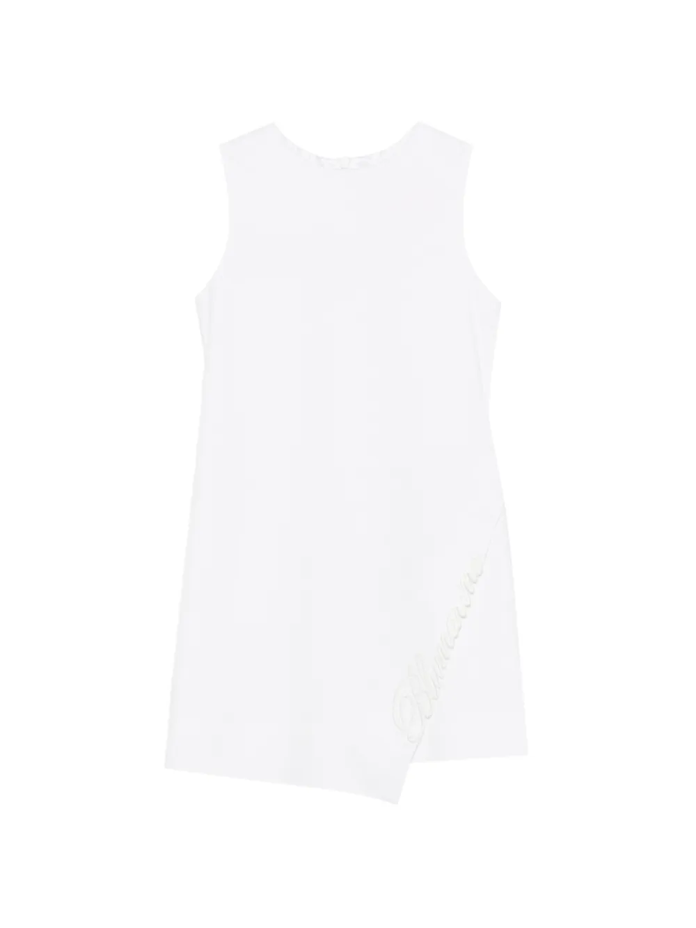 Miss Blumarine logo-embroidery dress - Bianco