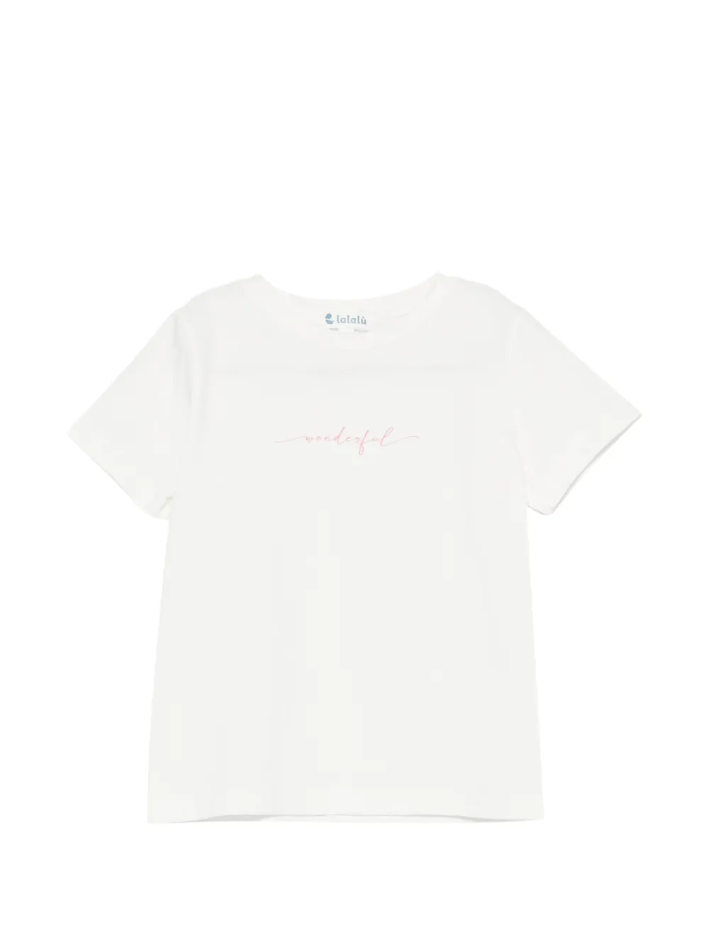 LALALU lettering-print T-shirt - Bianco