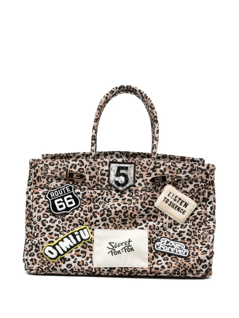 Secret Pon Pon Borsa a spalla Grace leopardata - Toni neutri