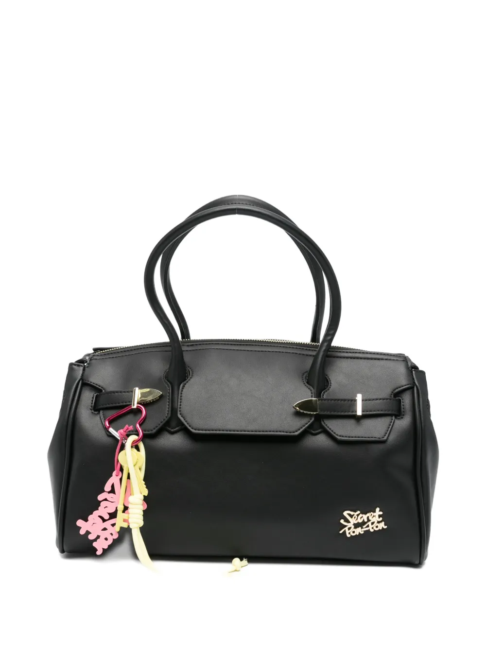 Secret Pon Pon Alexandra charm-detail shoulder bag - Nero