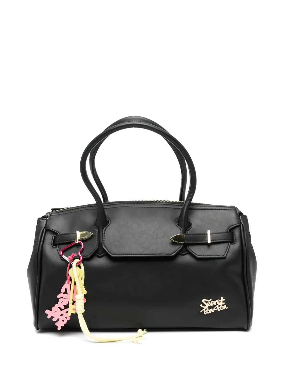 Secret Pon Pon Alexandra charm-detail shoulder bag - Nero