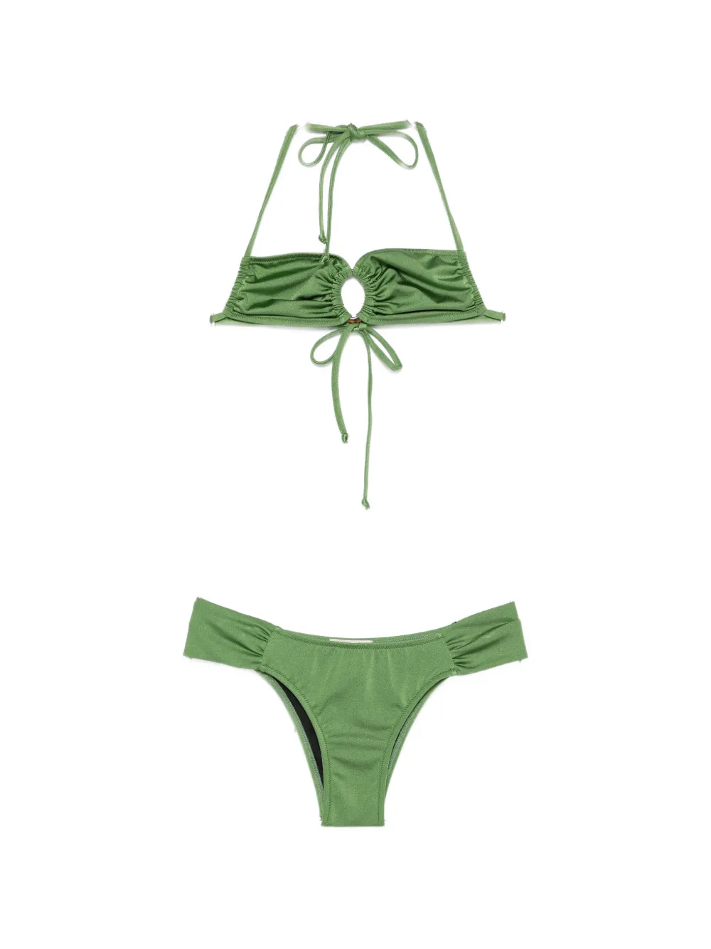 ruched ring-detail bikini