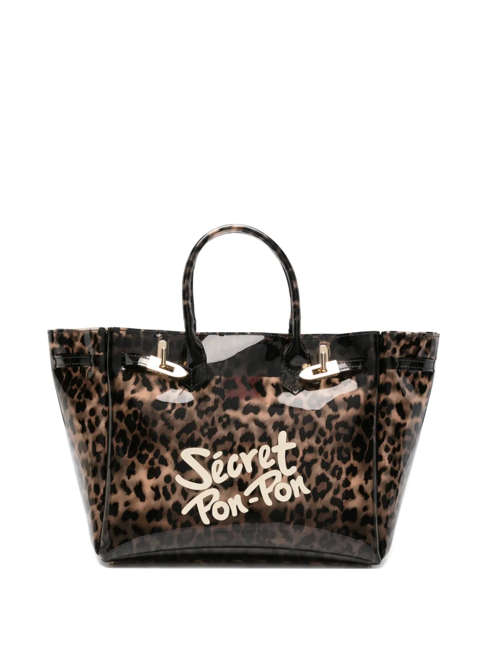 Secret Pon Pon Brigitte leopard-print tote bag - Marrone