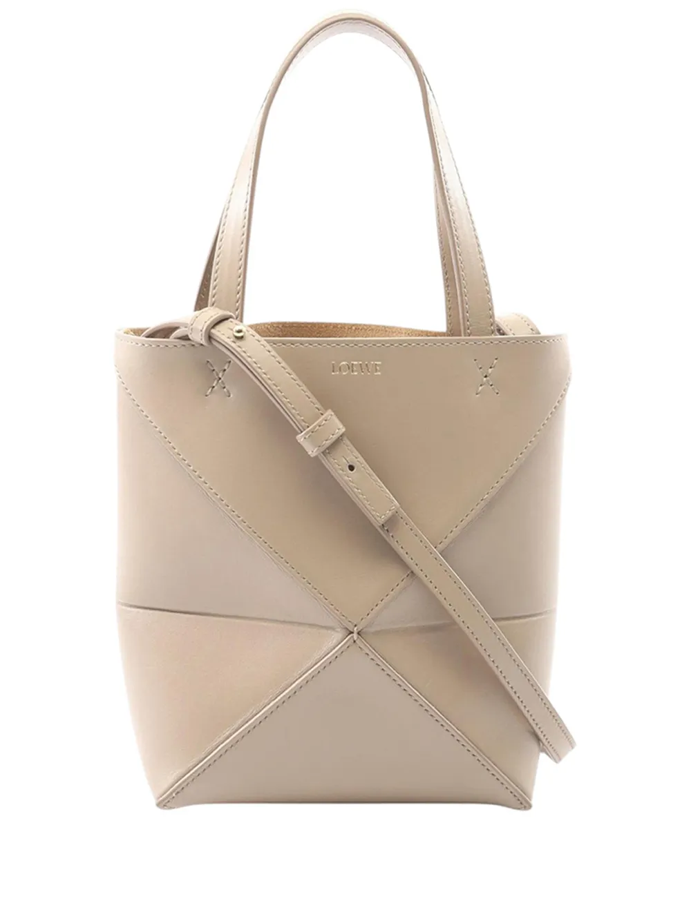 Loewe Pre-Owned 2010-2026 Mini Calfskin Puzzle Fold Tote satchel - Toni neutri