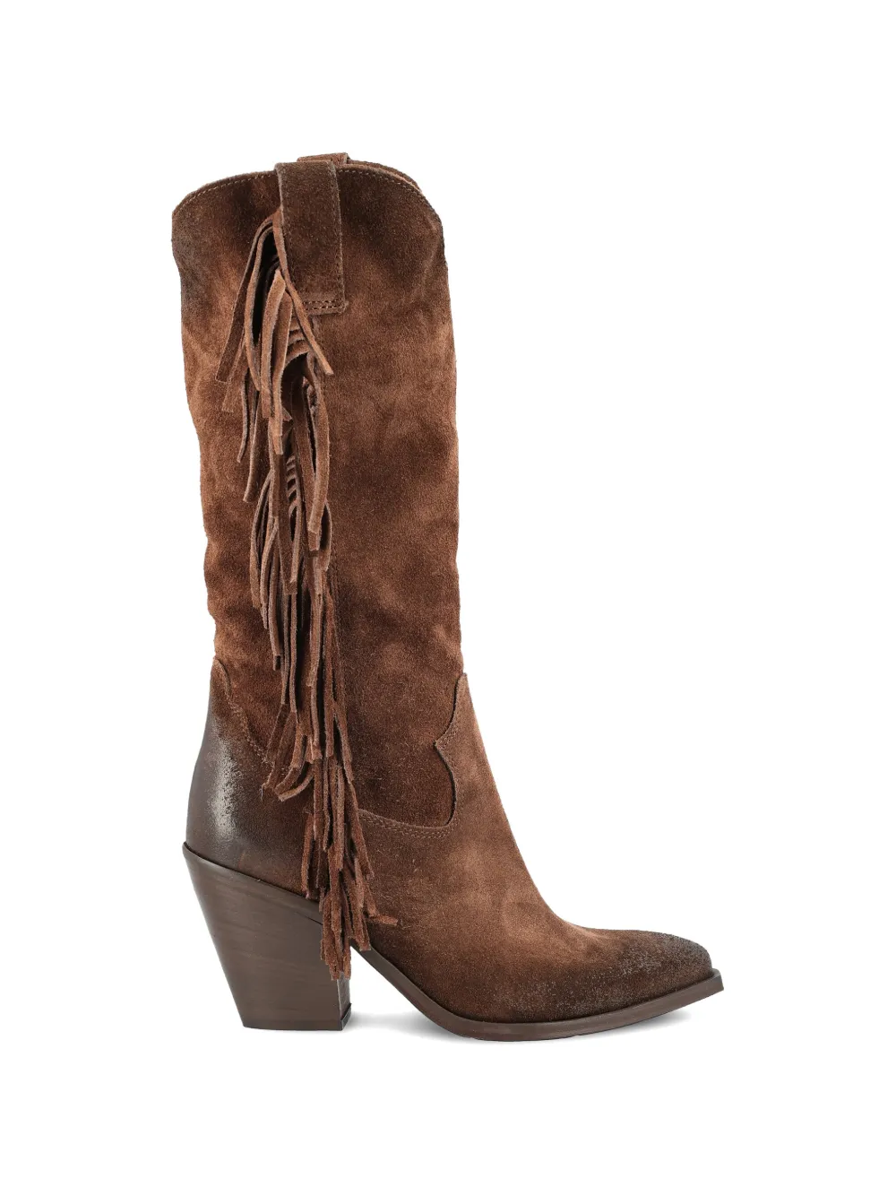 Je t'aime Milano|Woman fringed suede boots - Marrone