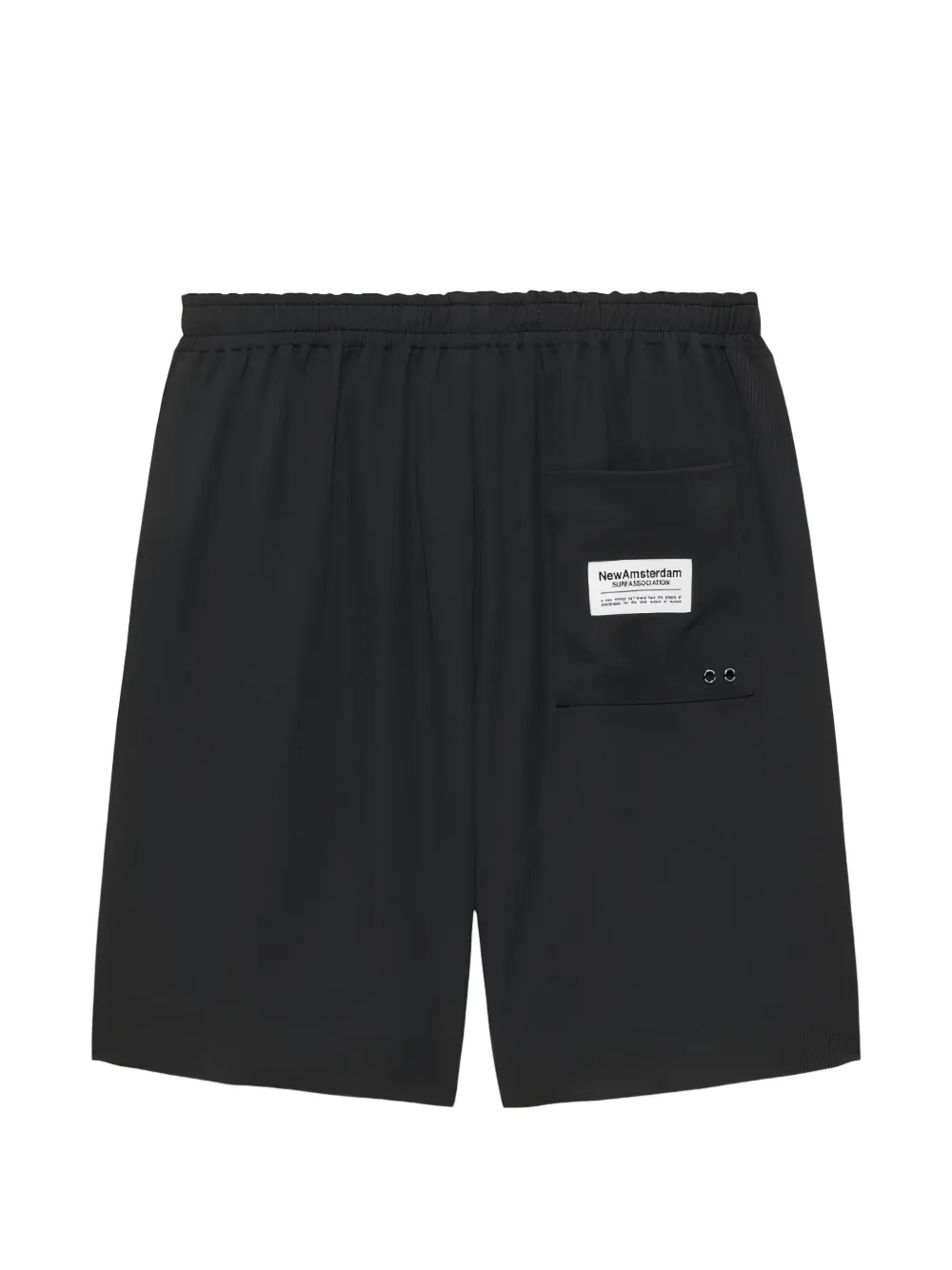 NEW AMSTERDAM Shorts met trekkoord en logopatch Zwart