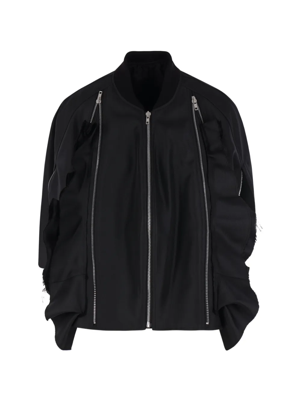 Comme des Garçons Homme Plus ruffled zip-detail jacket - Nero