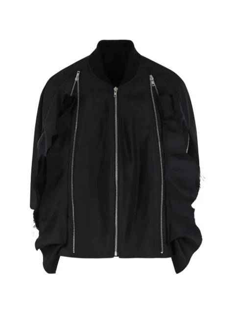 Comme des Garçons Homme Plus chaqueta con volantes y cremallera