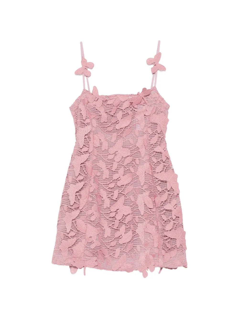 BLUEMARBLE butterfly-lace appliqué lace mini dress - Rosa