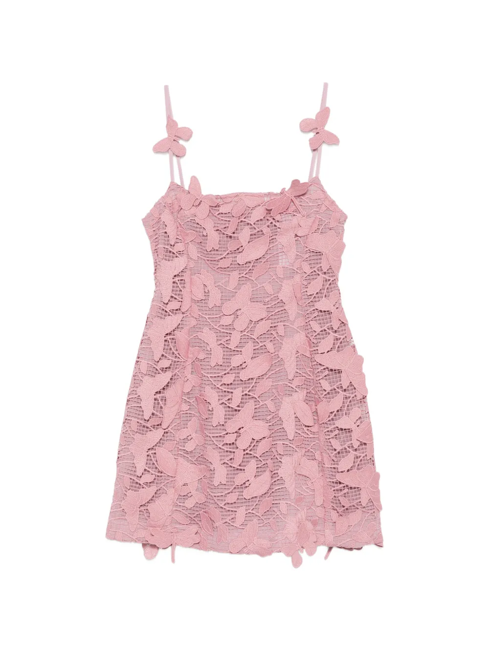 BLUEMARBLE butterfly-lace appliqué lace mini dress - Rosa