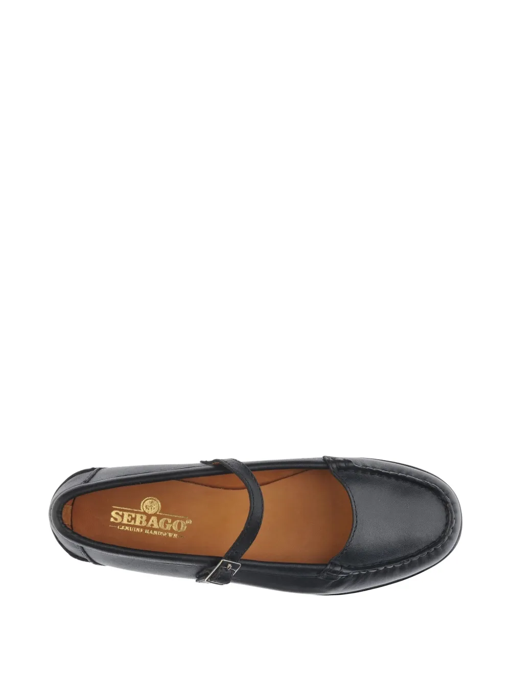 Sebago buckle-strap whipstitch ballet flats Blauw